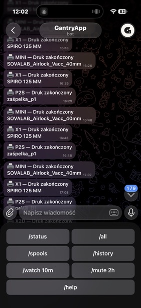 Telegram: powiadomienia o zakończonych wydrukach